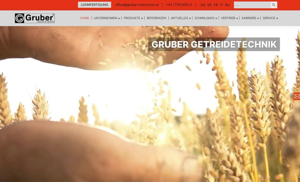 Screenshot Gruber Getreidetechnik