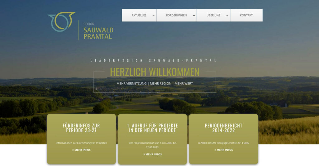 Screenshot Webseite Sauwald Pramtal