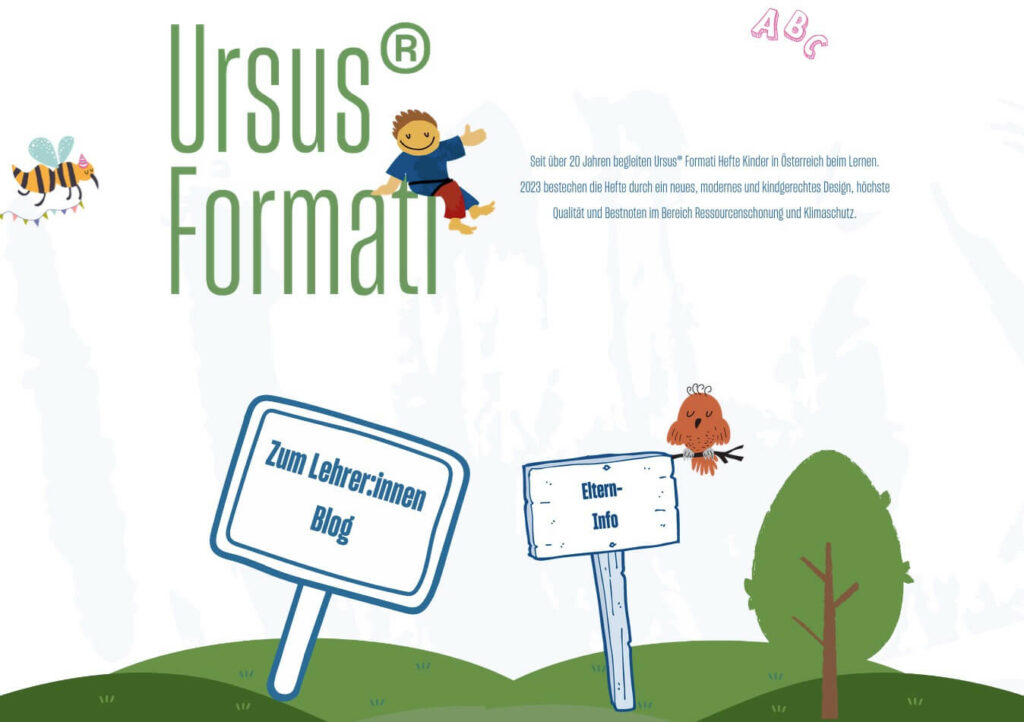 Screenshot Webseite Ursus Formati